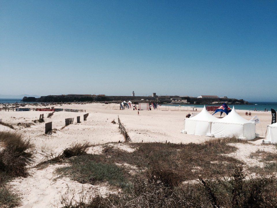 Beach and causeway to Isla de Tarifa