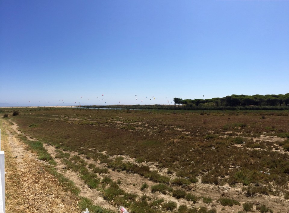 View from campsite to kite-surfing beach