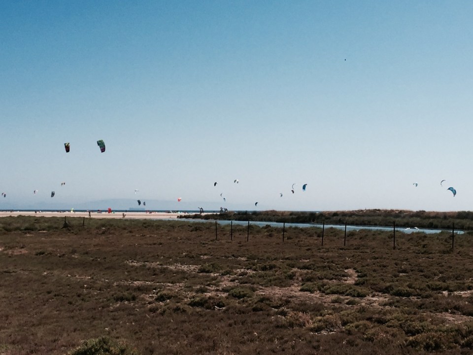 Lots of kites in the sky, Rio Jara, Tarifa