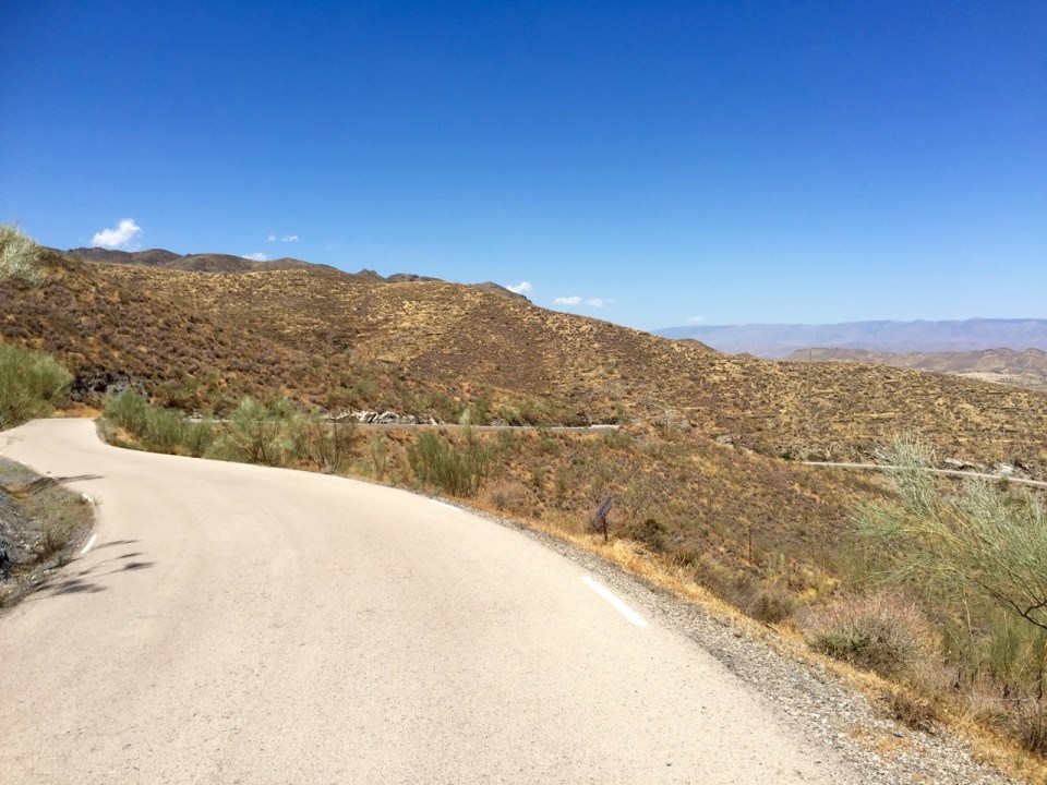 The top! Road down to Lucainena de Las Torres