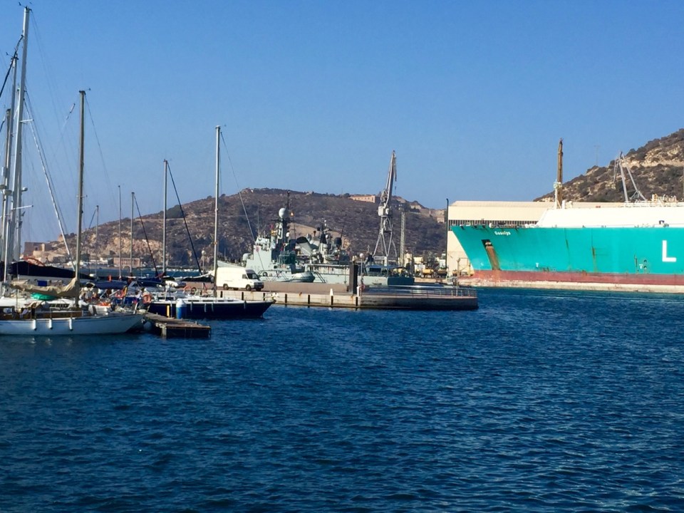 Naval vessel leaving port