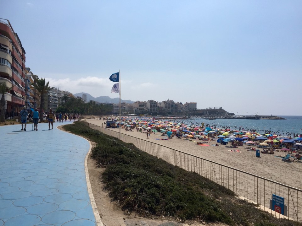 Benidorm beach packed