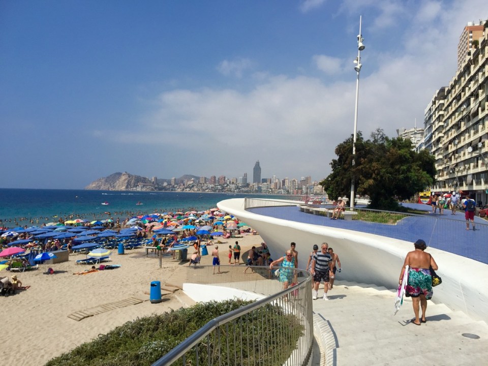 Can't see a lot of sand due to all the parasols