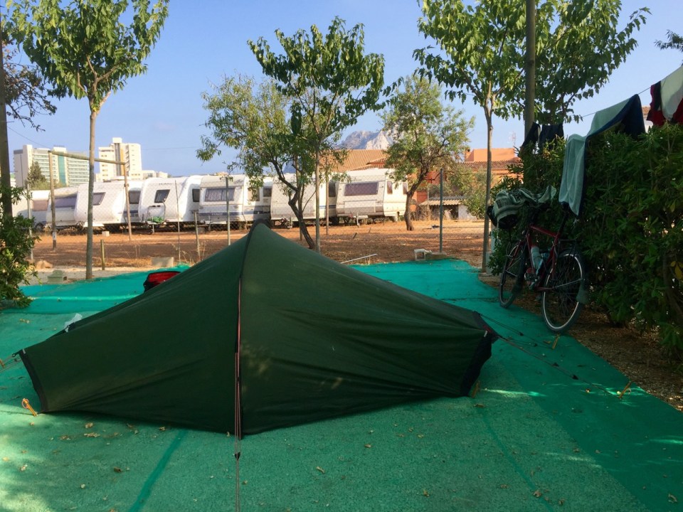 Camping spot in Calpe - posh cos I got some matting
