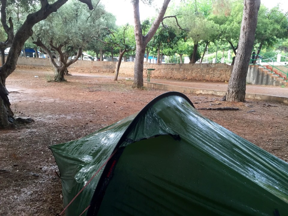 Hilleberg Akto getting a good wash, but dry inside