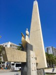 Statue on wide promenade to Salou, Catalonia