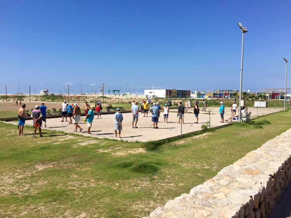 Sunday morning petanque, pretty serious affair