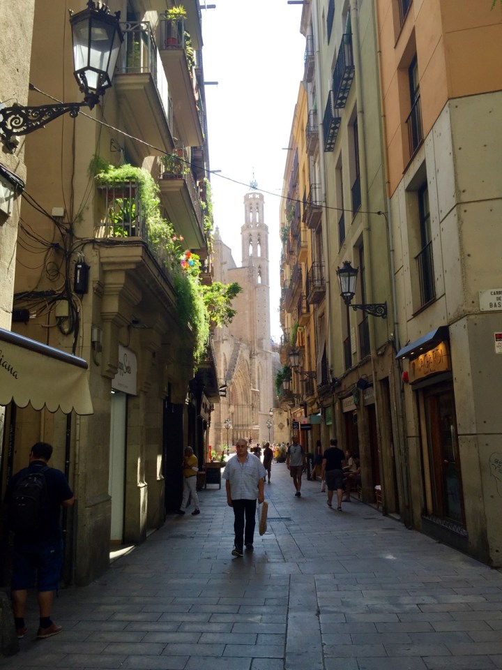 Walking narrow streets to hostel