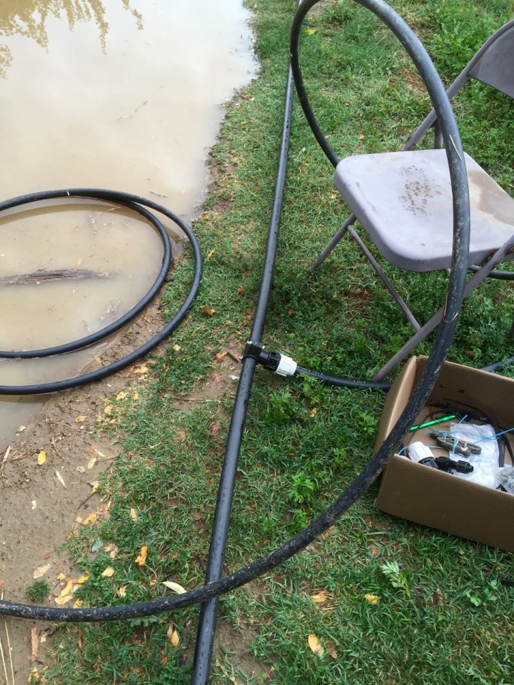 Setting up the chicken watering system