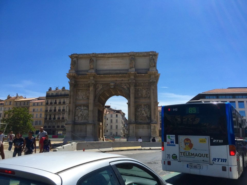Entering Marseille; lots of traffic