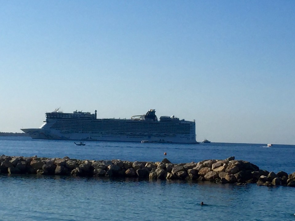 Huge cruise ship off Cannes