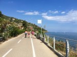 Path runs along Liguria coastline - loads of walkers and cyclists