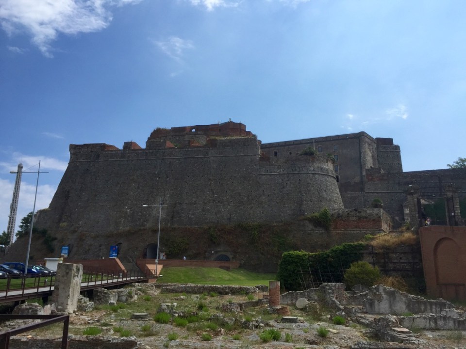 Fortress in Savona, with some Roman ruins