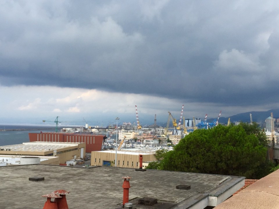 Docks again; very old lighthouse in background - might be the second oldest still working in Europe