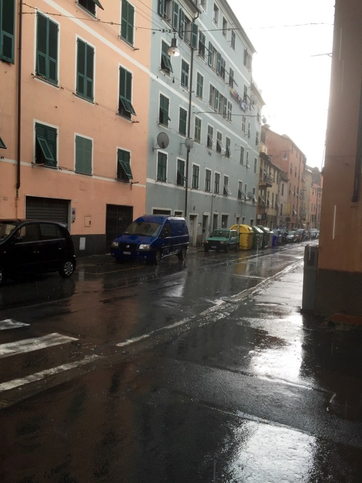 A few people waved at me from their nice dry homes, as I got a bit wet