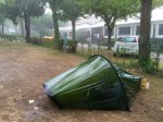 Tent up just prior to torrential rain