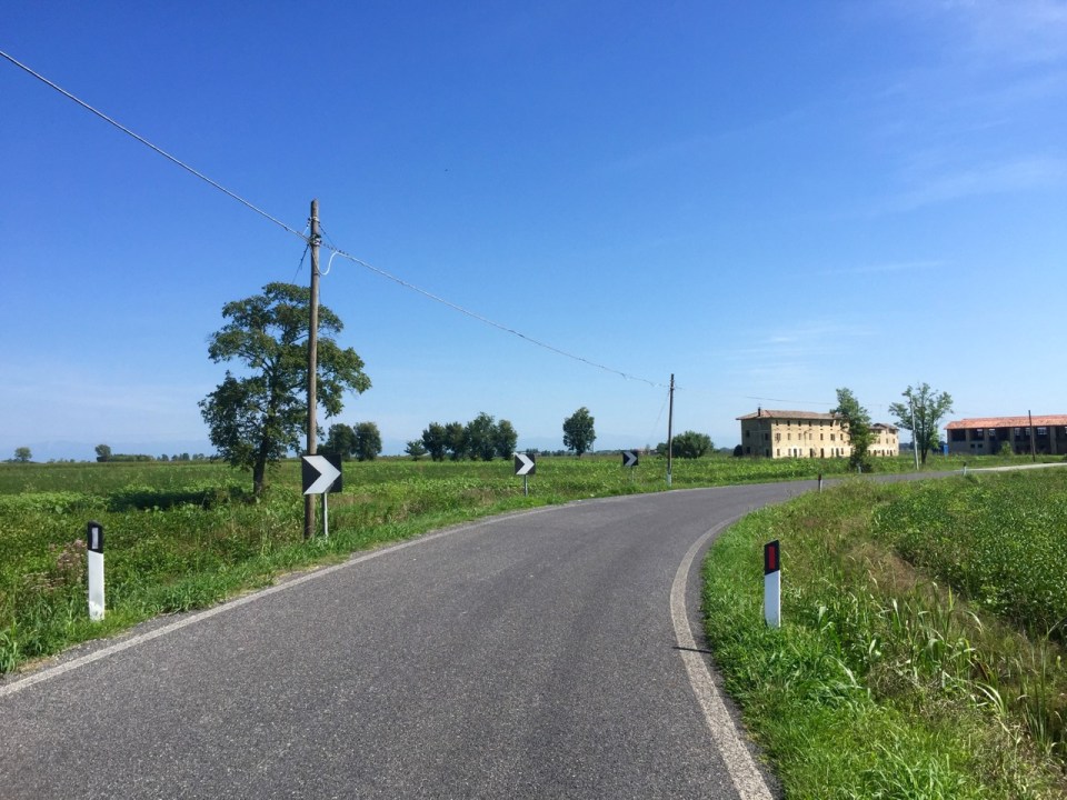 Riding through low lying landscape, near Latisana