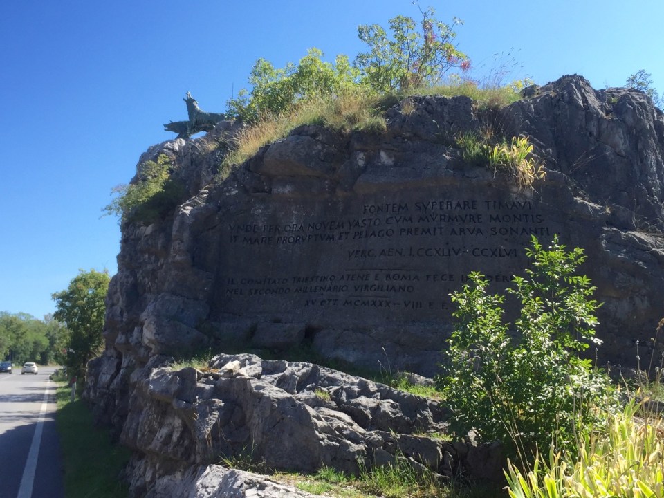 Wolf guardians on the road to Trieste, near memorial