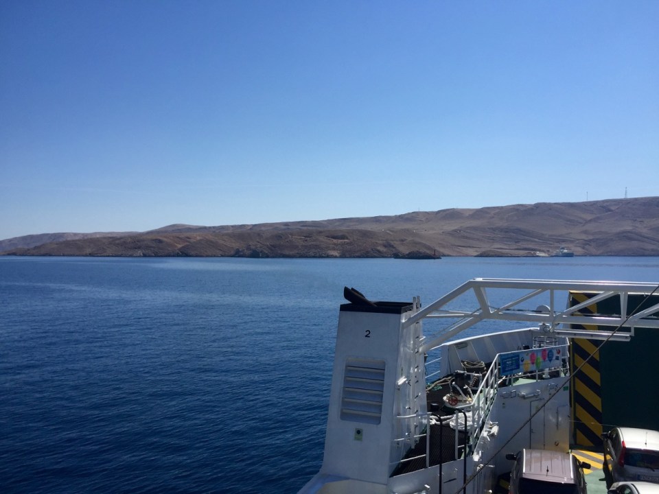 Approaching Pag; looks a but desolate