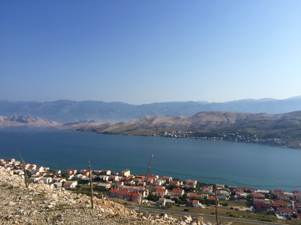 View from above Pag, looking East; lots of mountains!