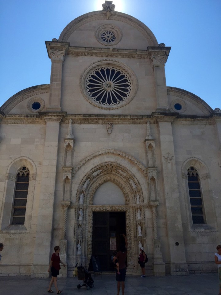 Church front with sun halo, Sibernik