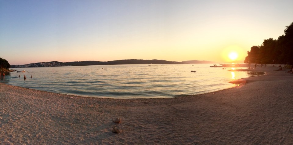 Sunset and beach panorama, Trogir