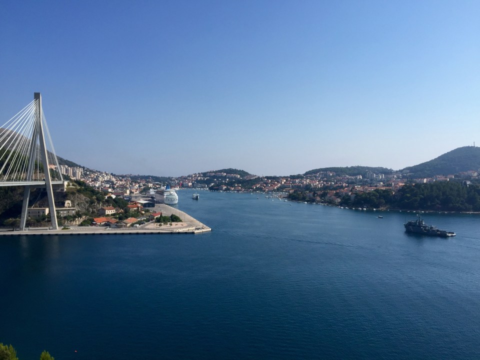 Military boat entering harbour area, Dubrovnik