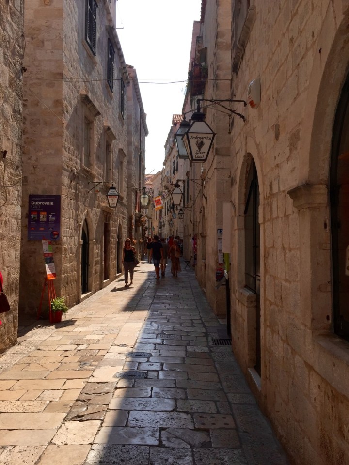 One of the narrower streets of Dubrovnik