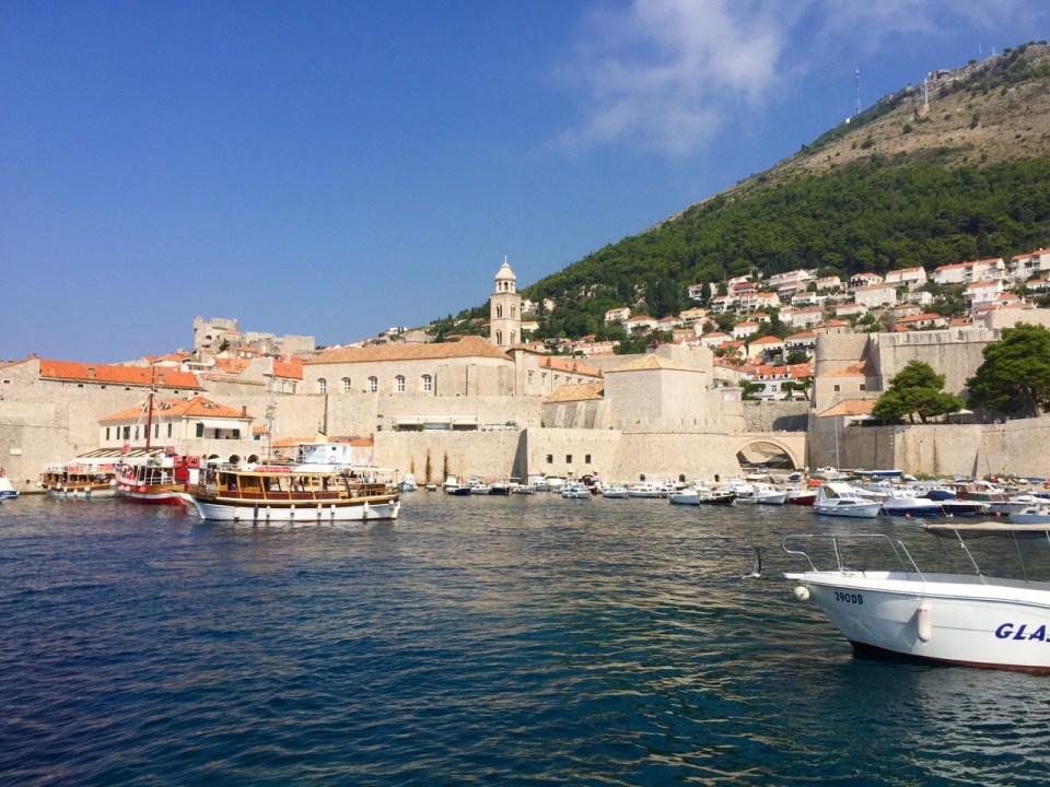 Dubrovnik harbour 3 - crowded with tourist boats, quite a lot of arguing going on
