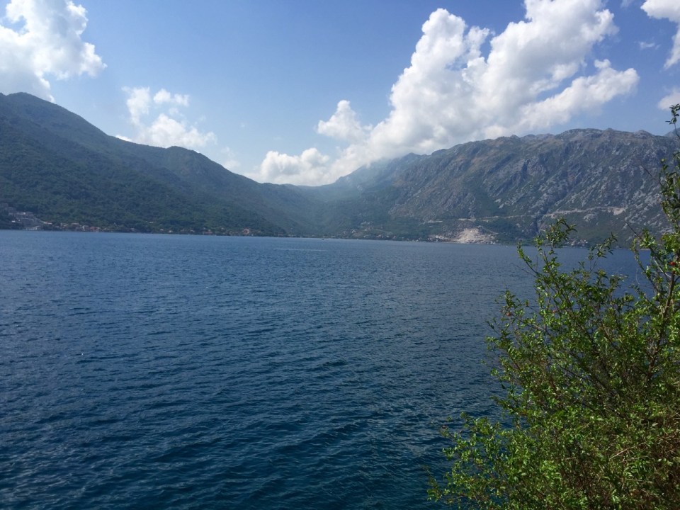 Road follows bay all the way around - flatter stretch well welcome