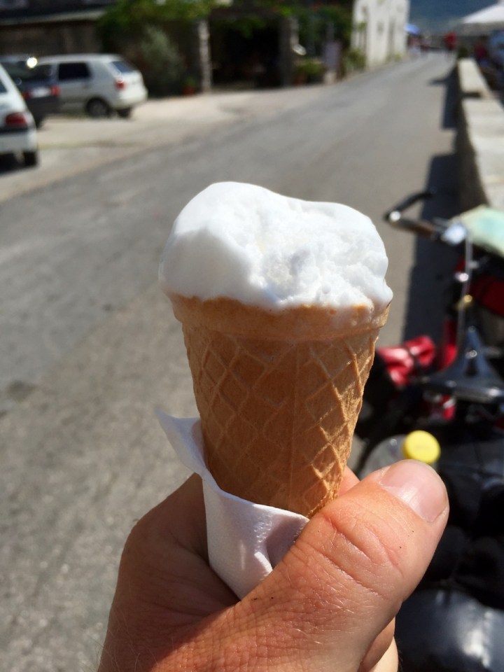 Ice cream stop in Perast