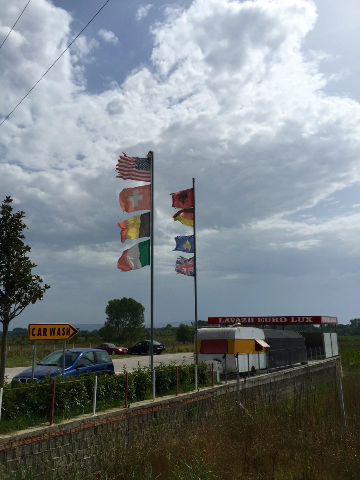 Forgot to take a pic at the border, so here's an Albanian car wash
