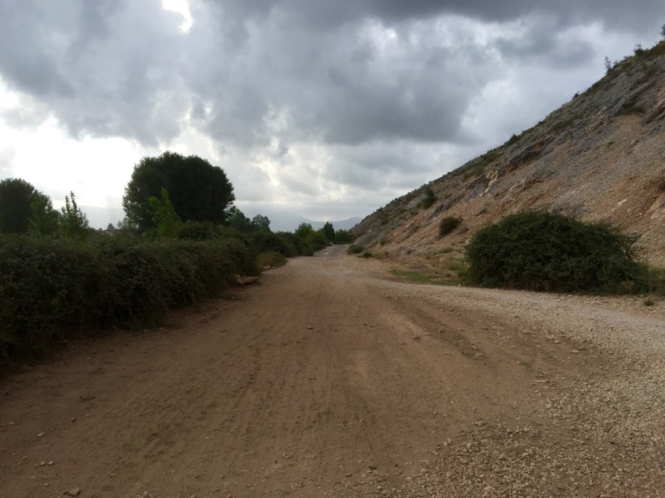Some roads in Albania are a little tenuous