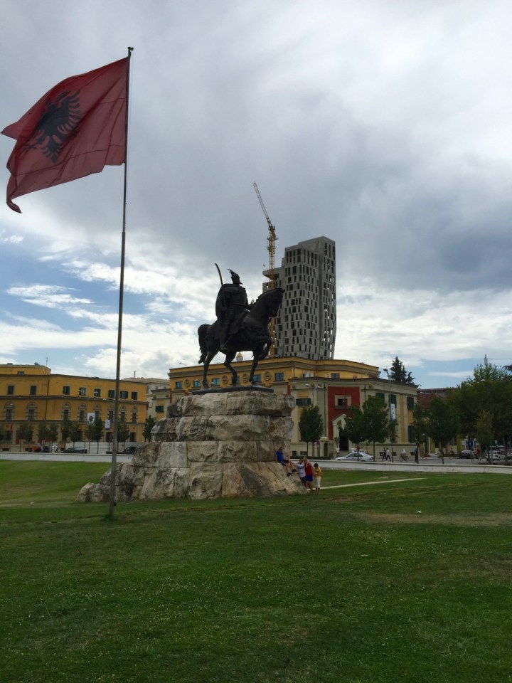 Tirana - imposing looking statue