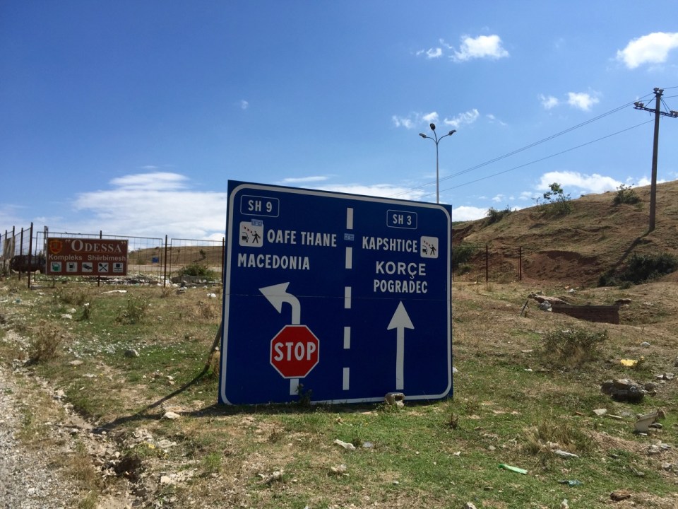 Made it to the top of the climb, with road branching off to Macedonia