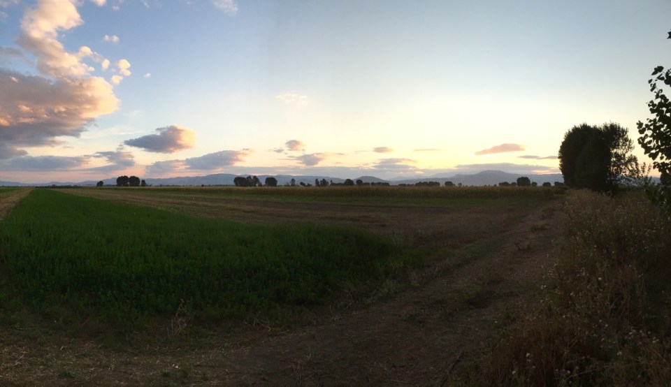 Dusk falling, all is peaceful