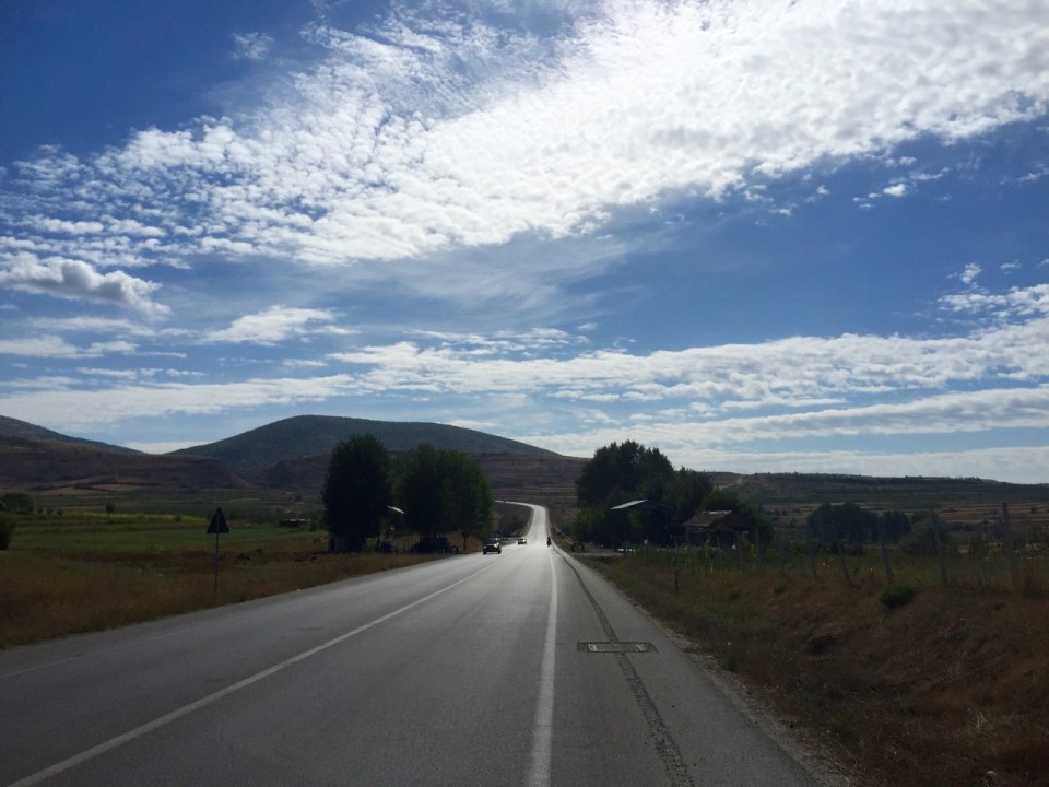 Road to the border starts going up