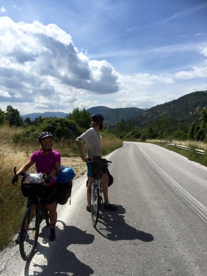 On our way up the pass to Florina