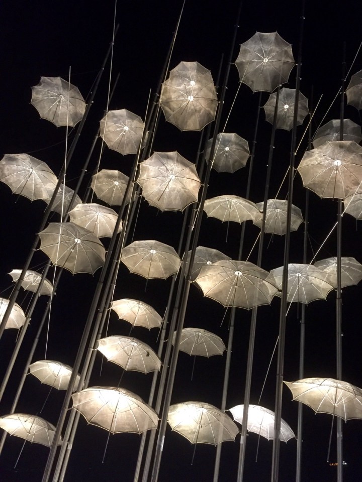Umbrella sculpture, Thessaloniki waterfront