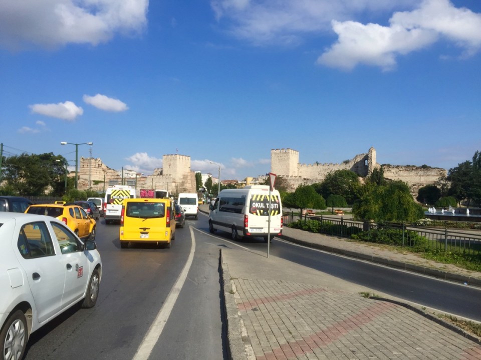 Finally made it to the city walls - crazy traffic