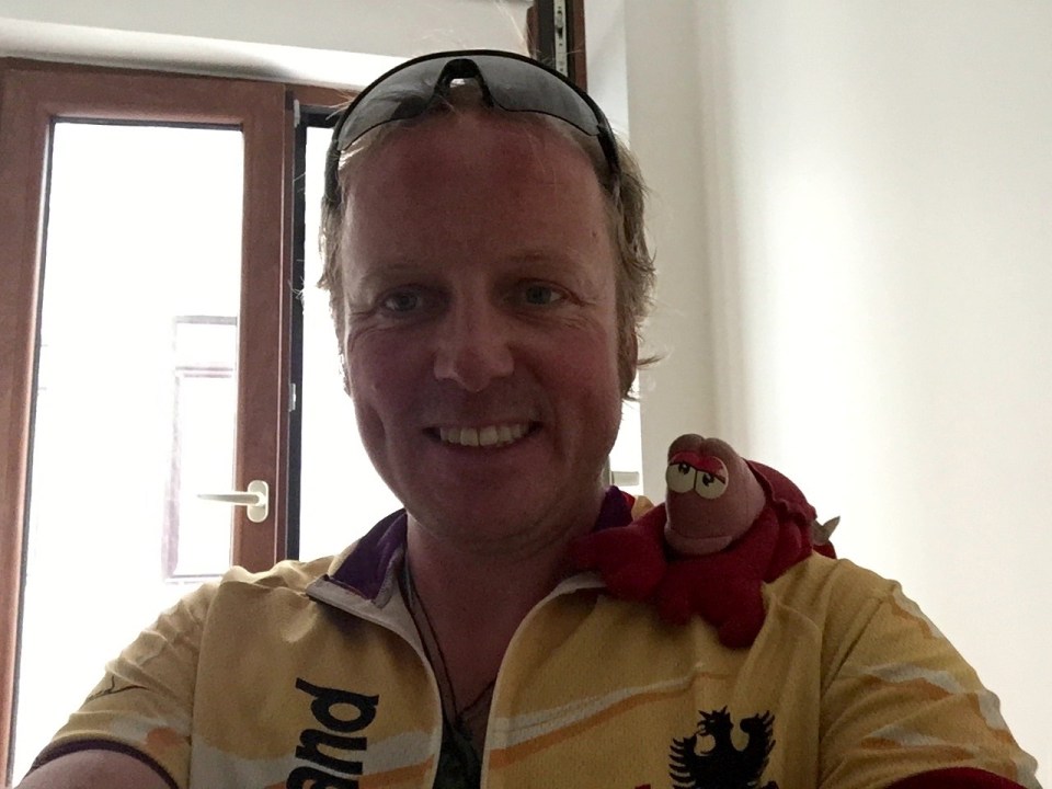 Smiles all round on making it - honest, that's Lobster smiling