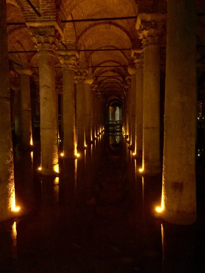 Lots of columns supporting the roof