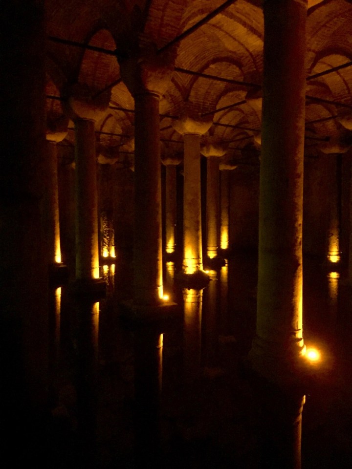 Columns artfully lit