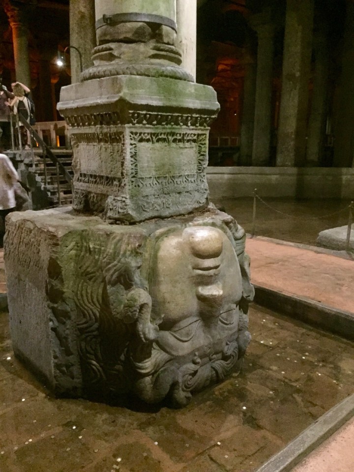 Upside-down medusa head, Basilica Cistern