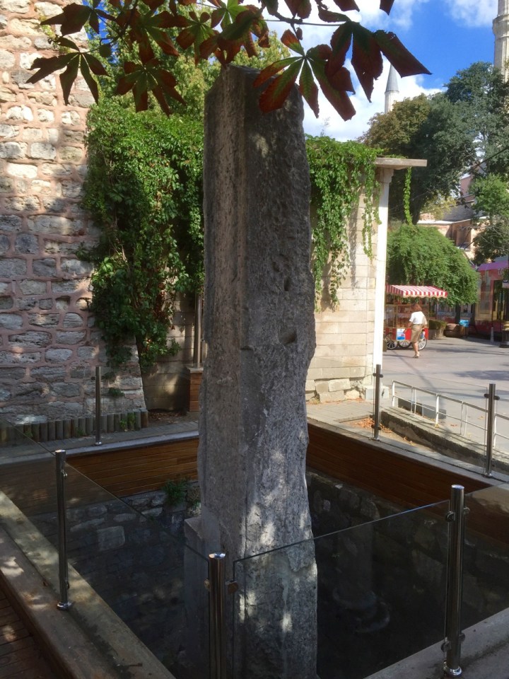 Roman marker stone - marks end of road to Istanbul from the West