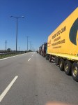 Queues of lorries, several km's long at the border to Bulgaria