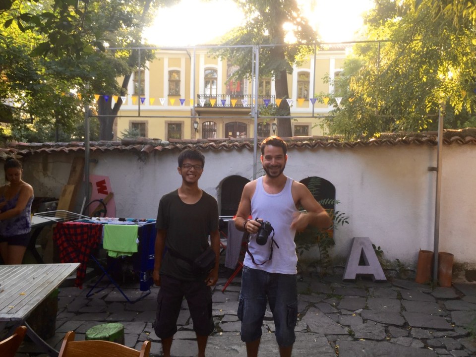 Saying goodbye to fellow Hiker's Hostel guests