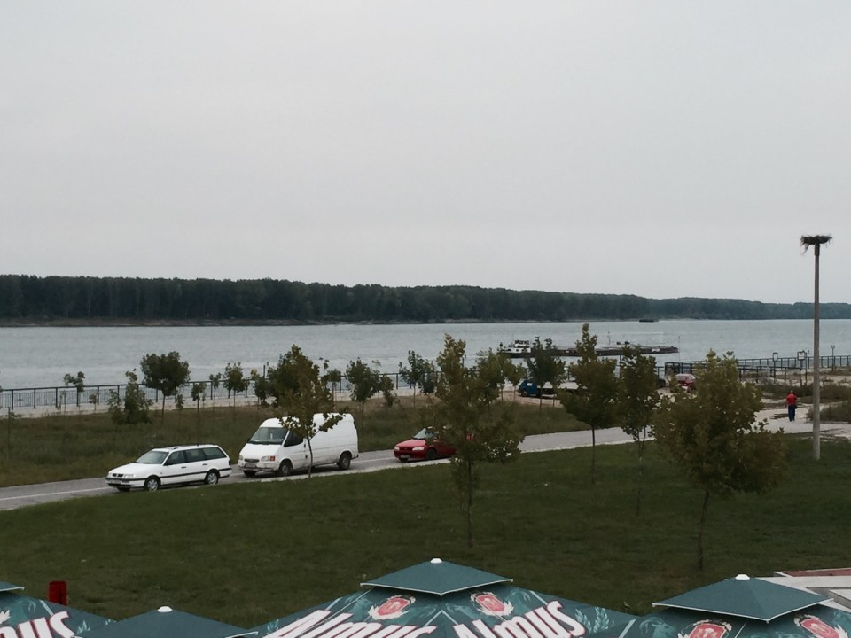 Few barges going up and down the river