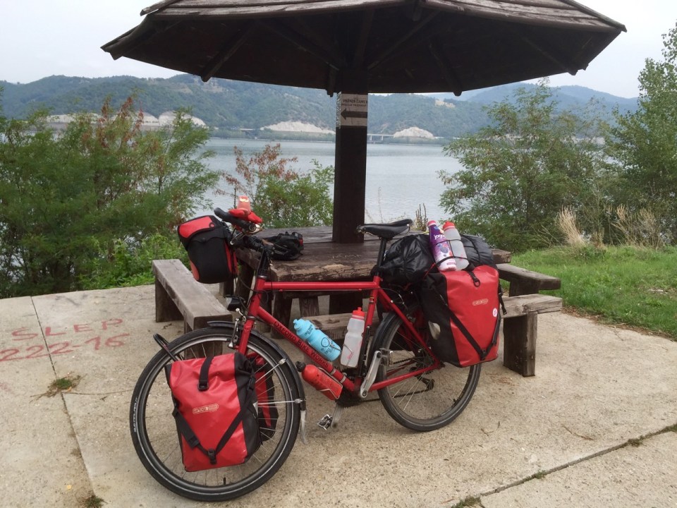 Picnic stop at a convenient table