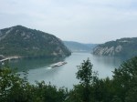 Big barge continues heading down the Danube